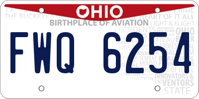 OH license plate FWQ6254