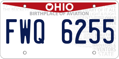 OH license plate FWQ6255