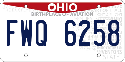 OH license plate FWQ6258