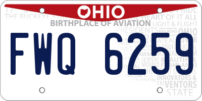 OH license plate FWQ6259