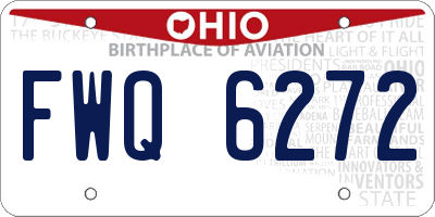 OH license plate FWQ6272