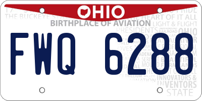 OH license plate FWQ6288