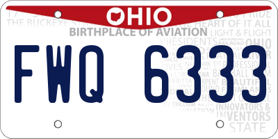 OH license plate FWQ6333