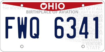 OH license plate FWQ6341
