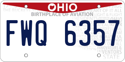 OH license plate FWQ6357