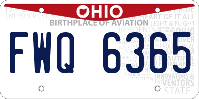 OH license plate FWQ6365