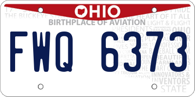 OH license plate FWQ6373