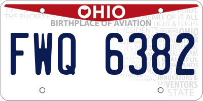OH license plate FWQ6382