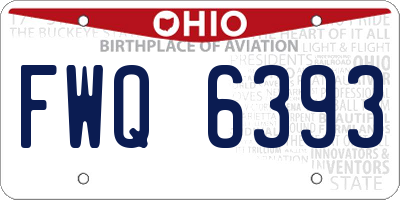 OH license plate FWQ6393