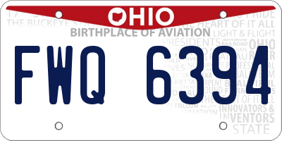 OH license plate FWQ6394