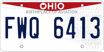 OH license plate FWQ6413