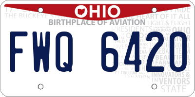 OH license plate FWQ6420
