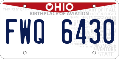 OH license plate FWQ6430