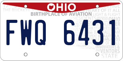 OH license plate FWQ6431