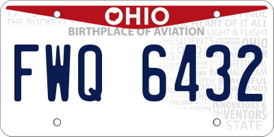 OH license plate FWQ6432
