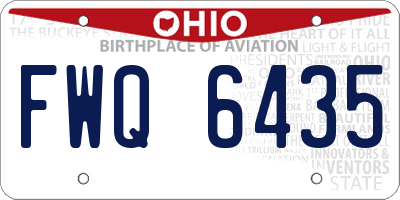 OH license plate FWQ6435