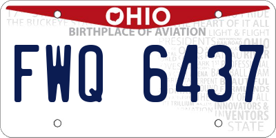 OH license plate FWQ6437