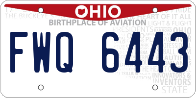 OH license plate FWQ6443