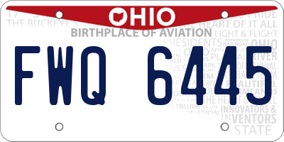 OH license plate FWQ6445