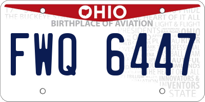 OH license plate FWQ6447