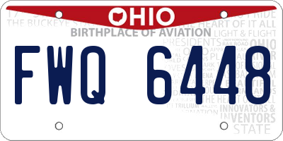 OH license plate FWQ6448