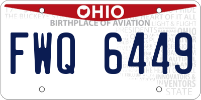 OH license plate FWQ6449