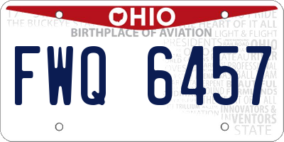OH license plate FWQ6457