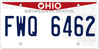 OH license plate FWQ6462