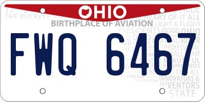 OH license plate FWQ6467