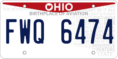OH license plate FWQ6474