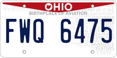 OH license plate FWQ6475