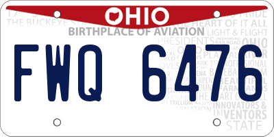 OH license plate FWQ6476