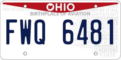 OH license plate FWQ6481