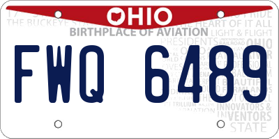 OH license plate FWQ6489