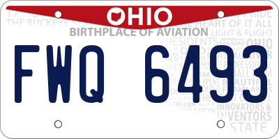 OH license plate FWQ6493