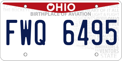 OH license plate FWQ6495