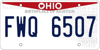 OH license plate FWQ6507