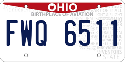 OH license plate FWQ6511