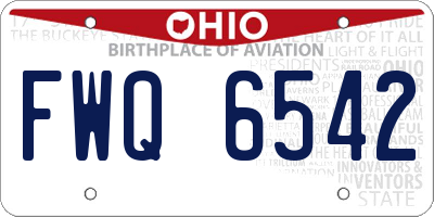OH license plate FWQ6542