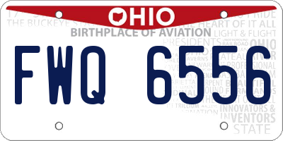 OH license plate FWQ6556