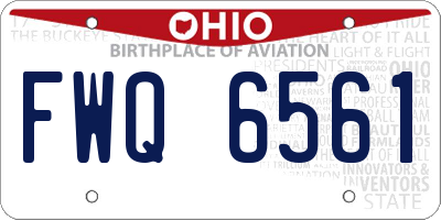 OH license plate FWQ6561