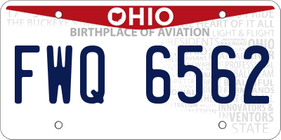 OH license plate FWQ6562