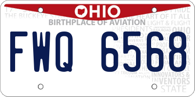 OH license plate FWQ6568