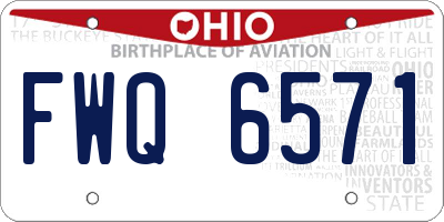 OH license plate FWQ6571