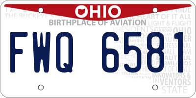 OH license plate FWQ6581