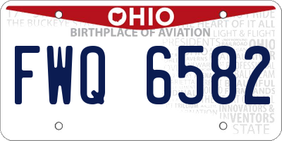 OH license plate FWQ6582