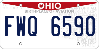 OH license plate FWQ6590