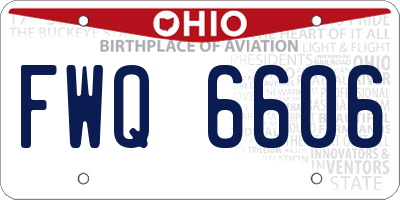 OH license plate FWQ6606