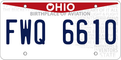 OH license plate FWQ6610