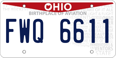 OH license plate FWQ6611